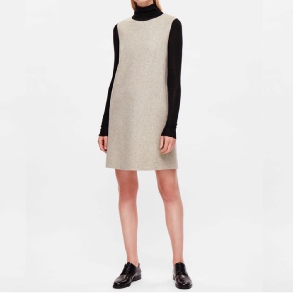 COS beige wool sleeveless dress